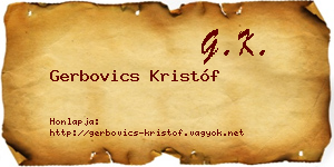 Gerbovics Kristóf névjegykártya