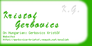 kristof gerbovics business card