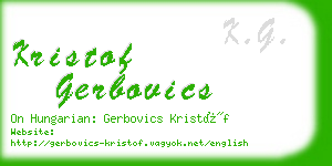 kristof gerbovics business card